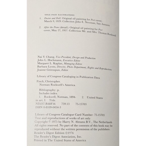 Readers Digest Norman Rockwells America Hardcover Book 1976 Christopher Finch Ed - Picture 6 of 9